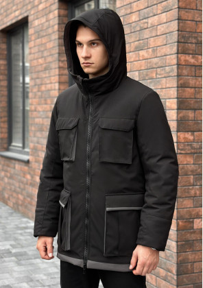 Парка Pobedov Alpina Чорно-сірий, 2XL
