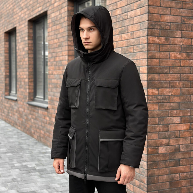 Парка Pobedov Alpina Чорно-сірий, 2XL - 1
