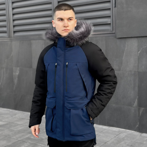 Парка Pobedov Seniora Udacha Gray Чорний-темно синій, 3XL - 