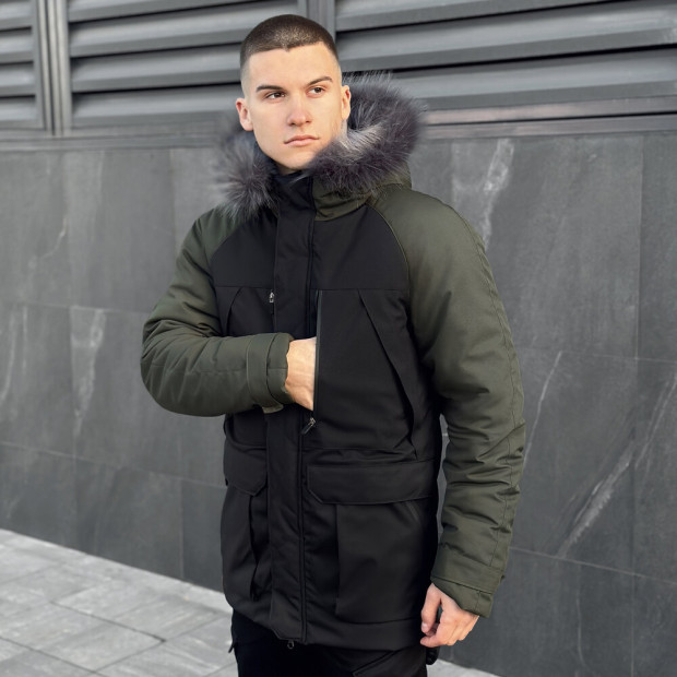 Парка Pobedov Seniora Udacha Gray Чорний-хакі, XL - 1