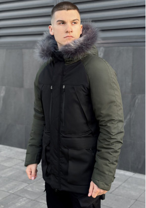 Парка Pobedov Seniora Udacha Gray Чорний-хакі, 3XL
