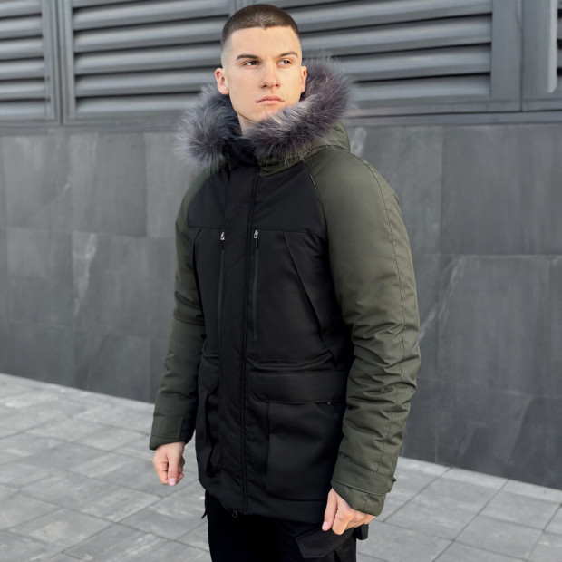 Парка Pobedov Seniora Udacha Gray Чорний-хакі, 3XL - 