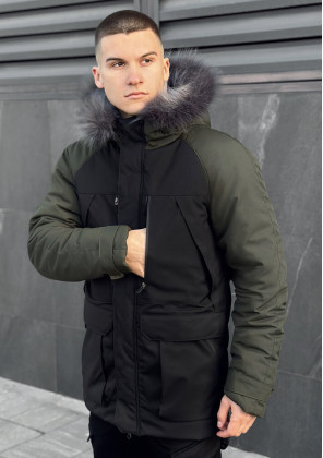 Парка Pobedov Seniora Udacha Gray Чорний-хакі, 3XL
