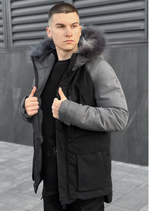 Парка Pobedov Seniora Udacha Gray Чорно-сірий