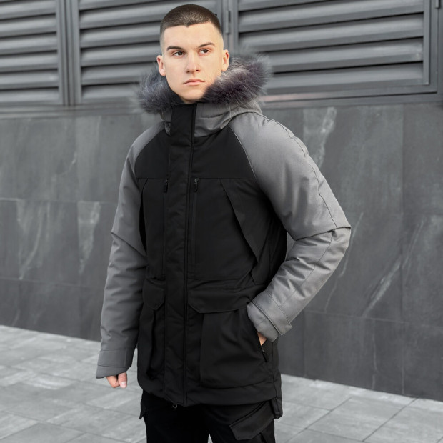 Парка Pobedov Seniora Udacha Gray Чорно-сірий, XL - 