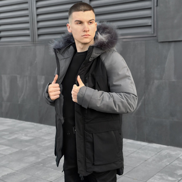 Парка Pobedov Seniora Udacha Gray Чорно-сірий, XL - 1