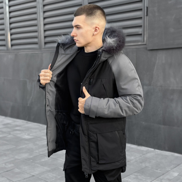 Парка Pobedov Seniora Udacha Gray Чорно-сірий, XL - 4