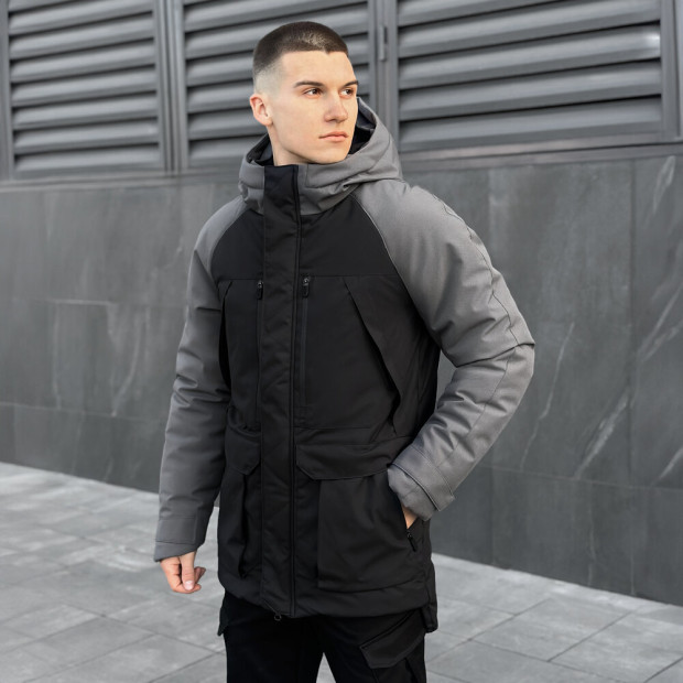 Парка Pobedov Seniora Udacha Gray Чорно-сірий, 2XL - 2