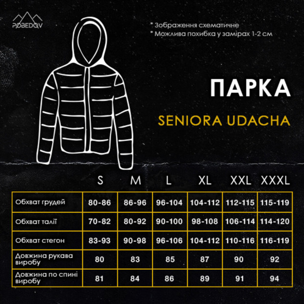 Парка Pobedov Seniora Udacha Gray Чорно-сірий, 3XL - 7