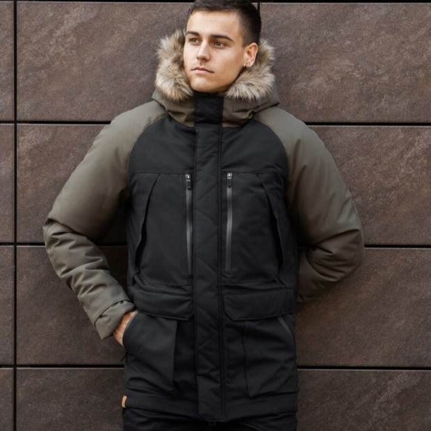 Парка Pobedov seniora udacha Чорний-хакі, 3XL - 3