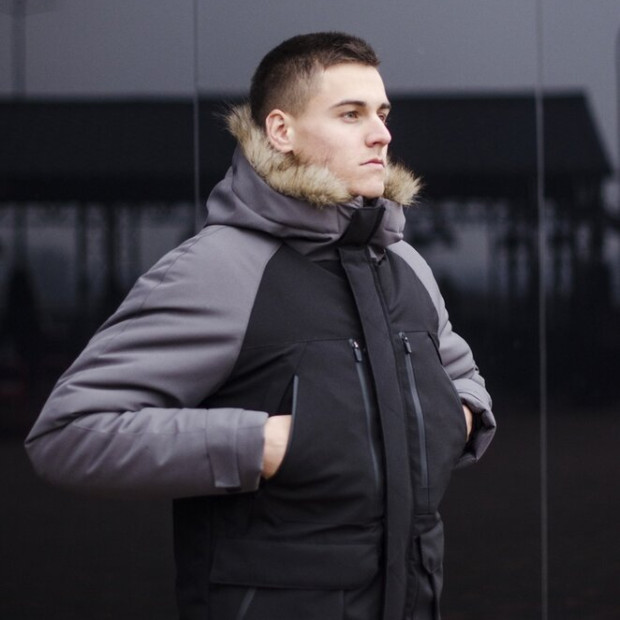 Парка Pobedov seniora udacha Чорно-сірий, M - 4