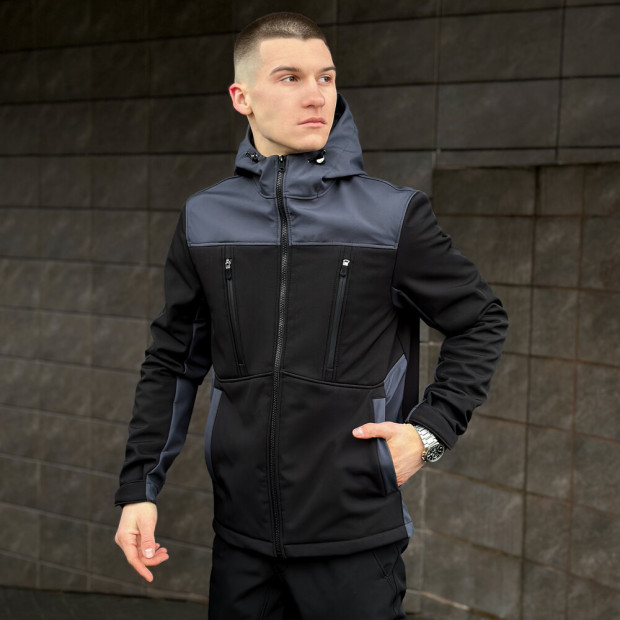 Куртка Pobedov Setup Чорно-сірий, 3XL - 1