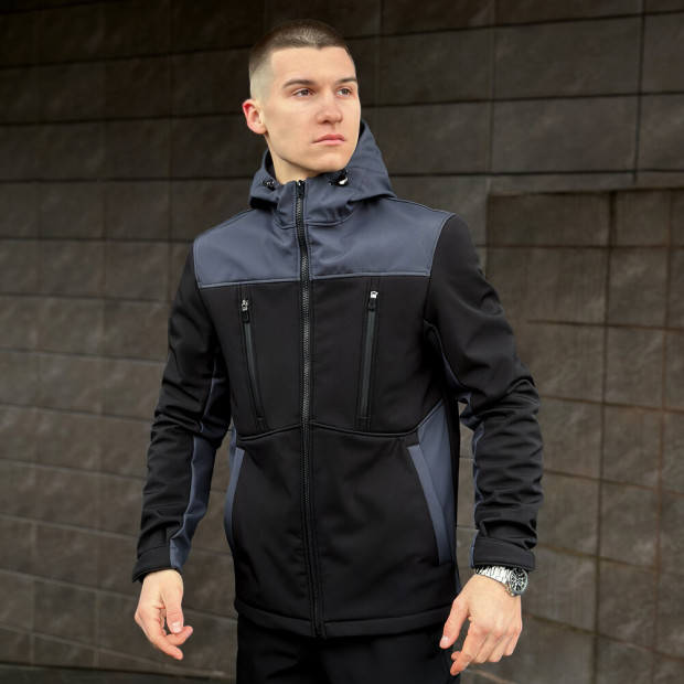 Куртка Pobedov Setup Чорно-сірий, M - 