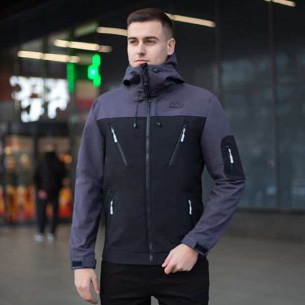 Куртка Pobedov Korol' Lev Чорно-сірий, 3XL - 1