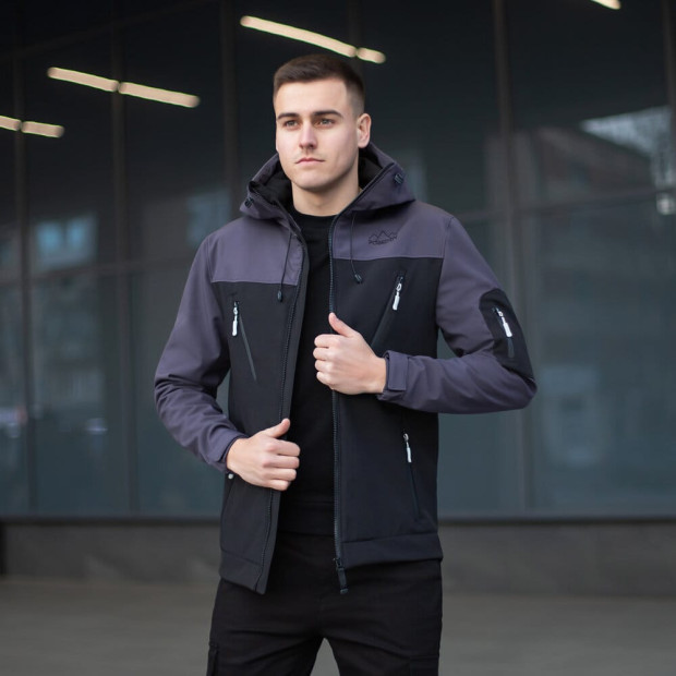 Куртка Pobedov Korol' Lev Черно-серый, 2XL - 2