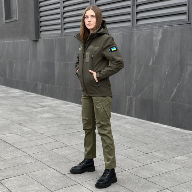 Куртка Pobedov Motive із липучками жіноча Хакі, 3XL - 5