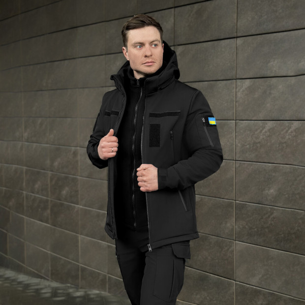 Куртка Pobedov Motive із липучками Чорний, 3XL - 3