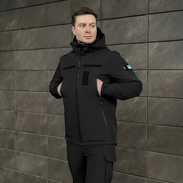 Куртка Pobedov Motive із липучками Чорний, XL - 1
