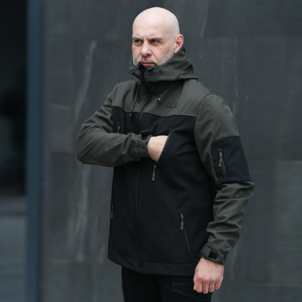 Куртка Pobedov Korol' Lev Чорний-хакі, 3XL - 4