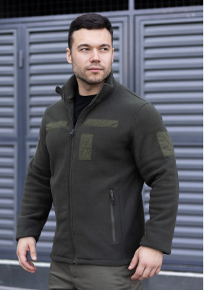 Толстовка флісова Pobedov Voin з липучками Хакі, 3XL