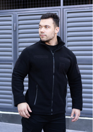 Толстовка флісова Pobedov Voin з липучками Чорний, XL