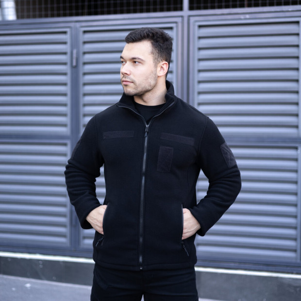 Толстовка флісова Pobedov Voin з липучками Чорний, XL - 1