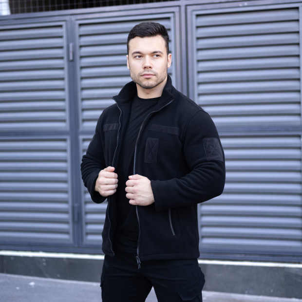Толстовка флісова Pobedov Voin з липучками Чорний, XL - 2