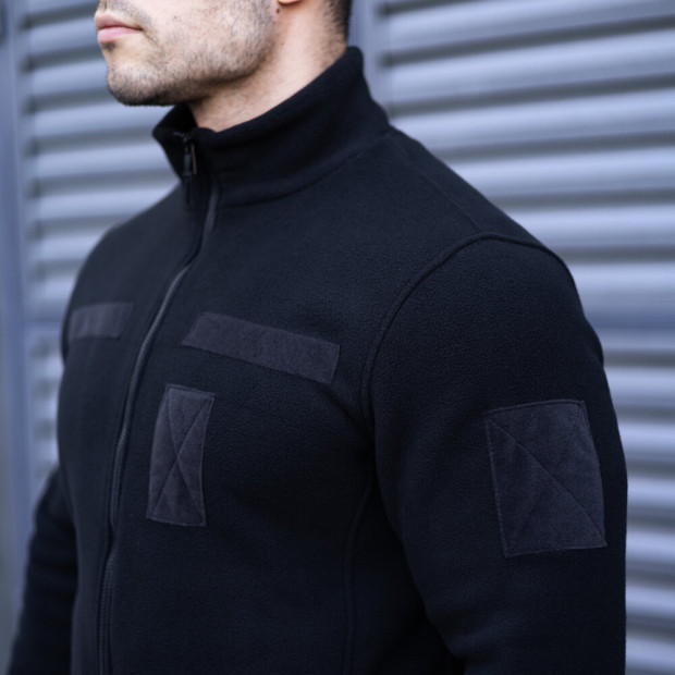 Толстовка флісова Pobedov Voin з липучками Чорний, 3XL - 5