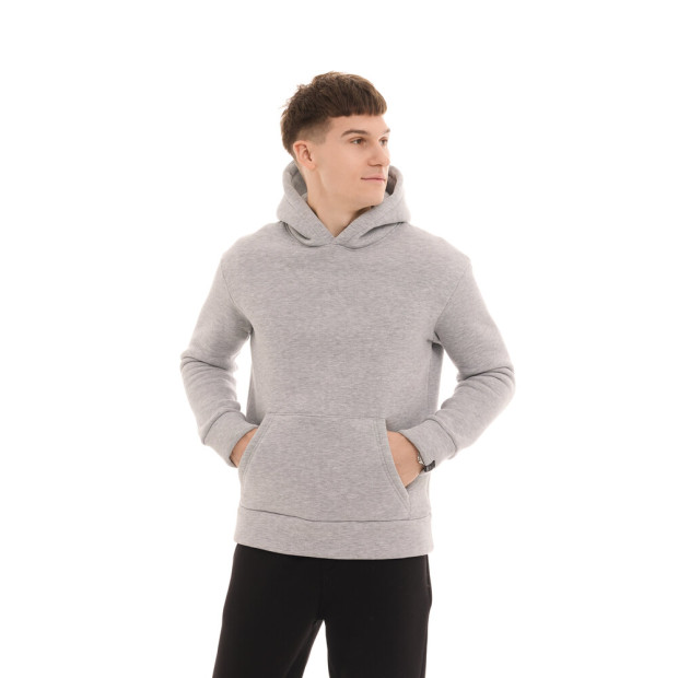 Худі Pobedov 008 ЗИМА Сірий меланж, 2XL - 