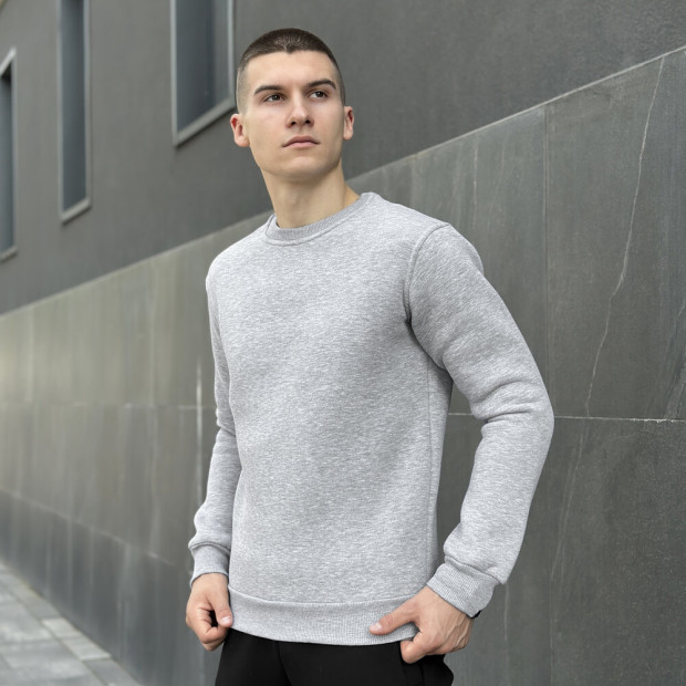 Світшот Pobedov 007 ЗИМА Сірий меланж, L - 