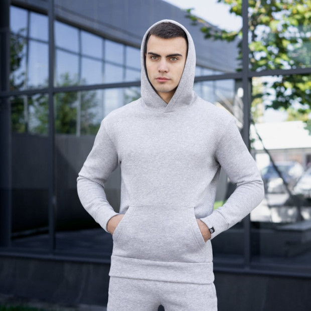 Худі Pobedov 007 ЗИМА Сірий меланж, 2XL - 1