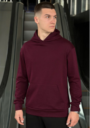 Худі Pobedov 001 (тринитка) Бордовий, XL