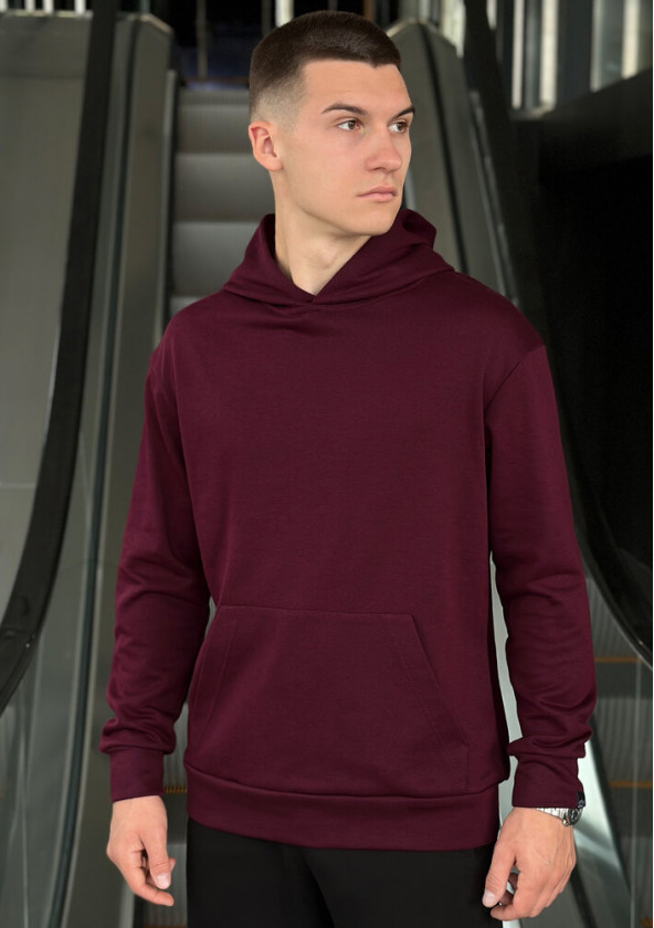Худі Pobedov 001 (тринитка) Бордовий