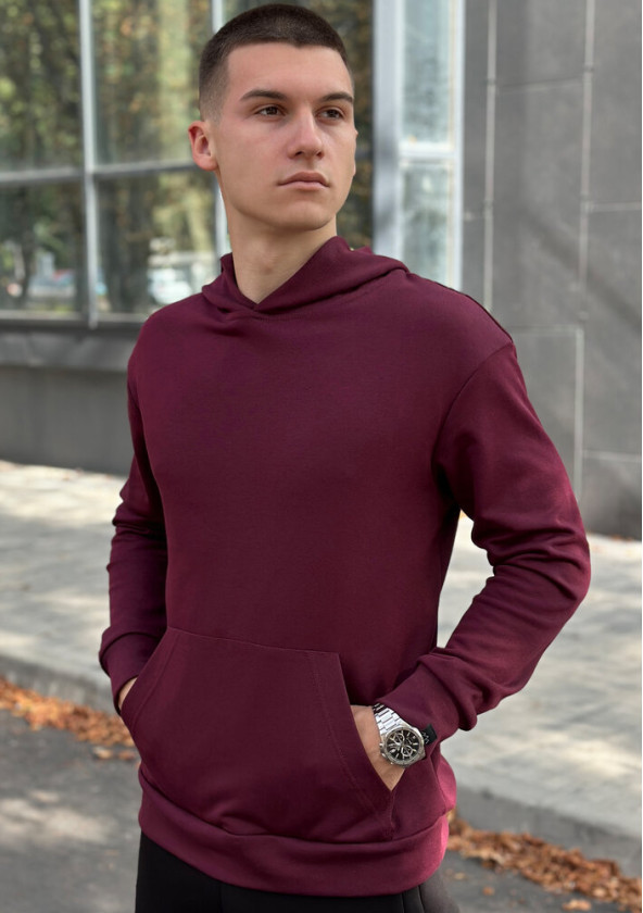 Худі Pobedov 001 (тринитка) Бордовий 2