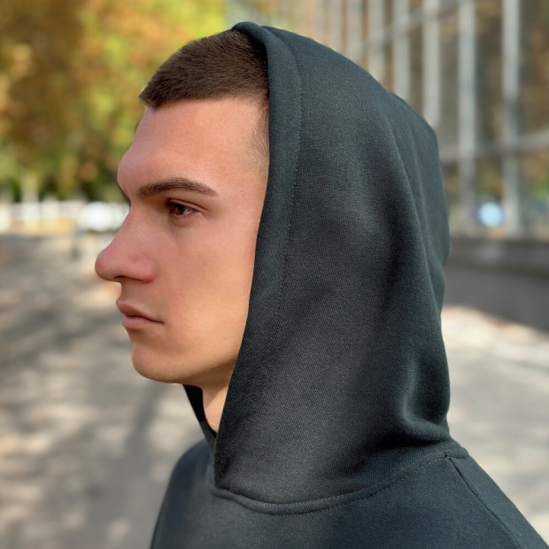 Худі Pobedov 001 (тринитка) Темно зелений - 5