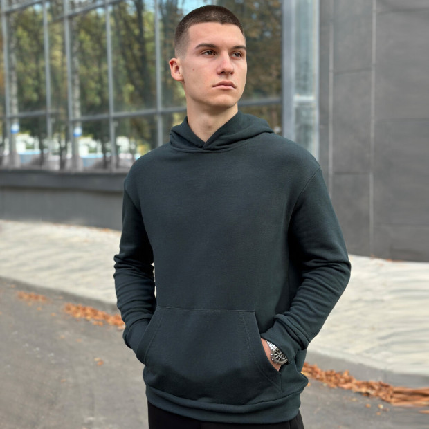Худі Pobedov 001 (тринитка) Темно зелений - 1
