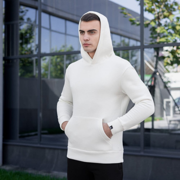 Худі Pobedov 007 ЗИМА Молочний, M - 2