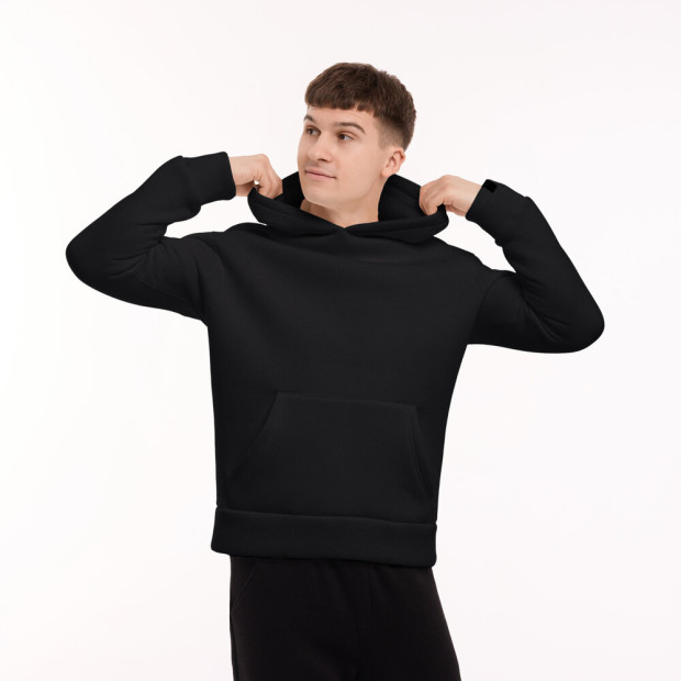 Худі Pobedov 008 ЗИМА Чорний, S - 2