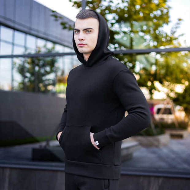 Худі Pobedov 007 ЗИМА Чорний, S - 1