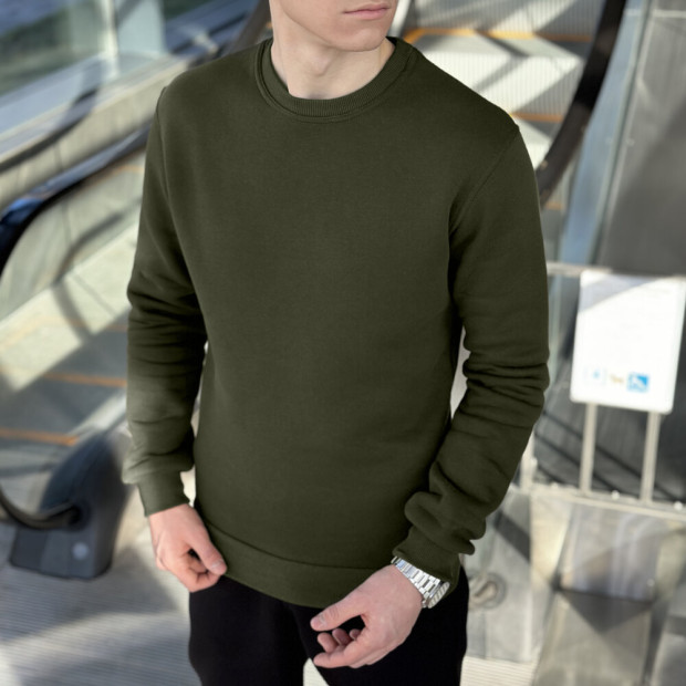 Світшот Pobedov 007 ЗИМА Темний хакі, XL - 