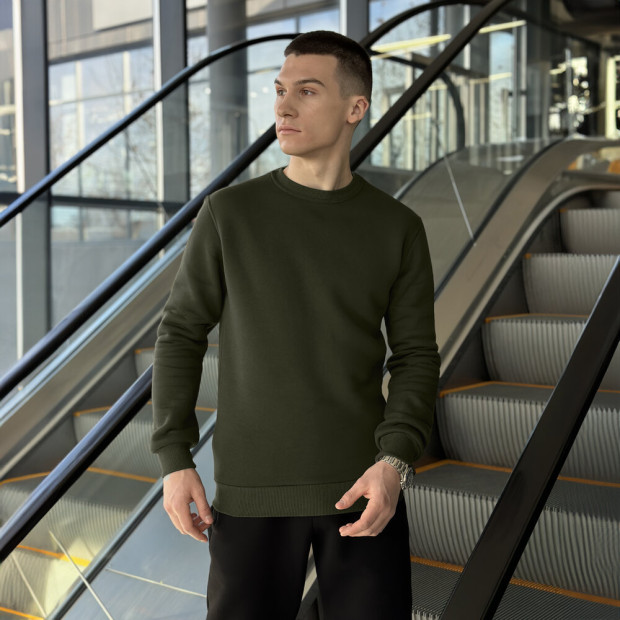 Світшот Pobedov 007 ЗИМА Темний хакі, 3XL - 1