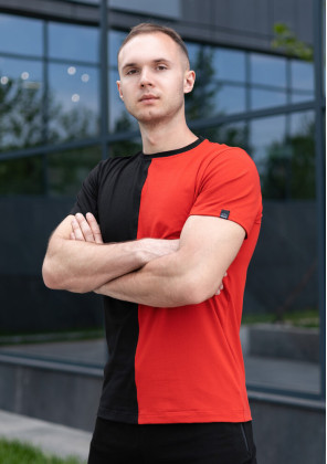 Футболка Pobedov Segmentation В2 Чорно-червоний