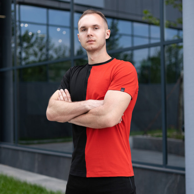 Футболка Pobedov Segmentation В2 Черно-красный - 1