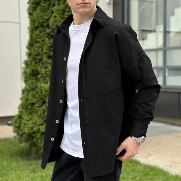 Сорочка Pobedov Founder Чорний, S - 1