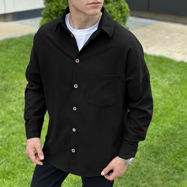 Сорочка Pobedov Founder Чорний, S - 3