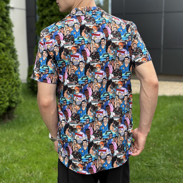 Сорочка Pobedov Dejavu Los Santos Блакитний, 2XL - 3