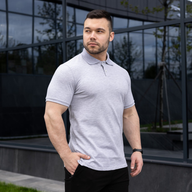 Поло Pobedov Loft Светло-серый - 