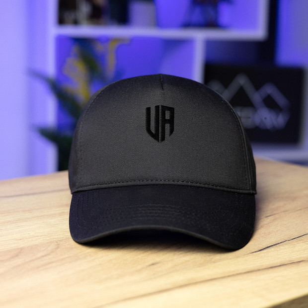 Кепка Pobedov Trucker Cotton - UA черная вышивка Черный - 