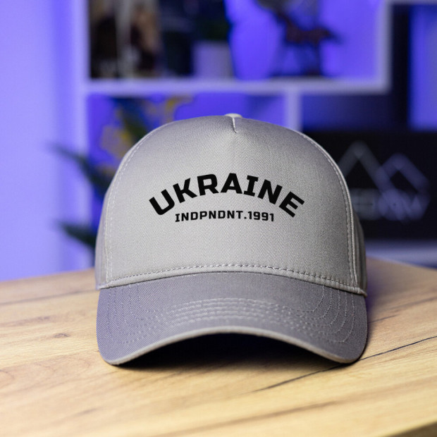 Кепка Pobedov Trucker Cotton - Ukraine 1991 наклейка черная Серый - 