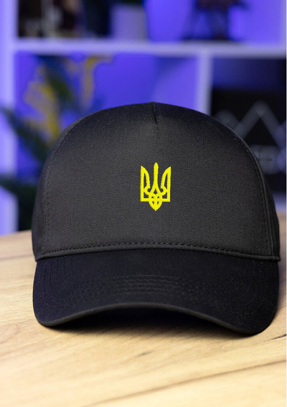 Кепка Pobedov Trucker Cotton - Герб жовта вишивка Чорний